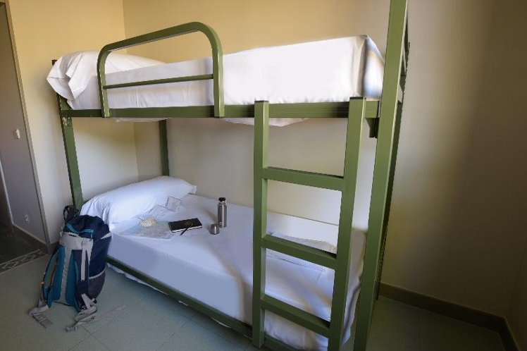 Bed in dormitory BUNK BED WITH SHARED BATHROOM Room