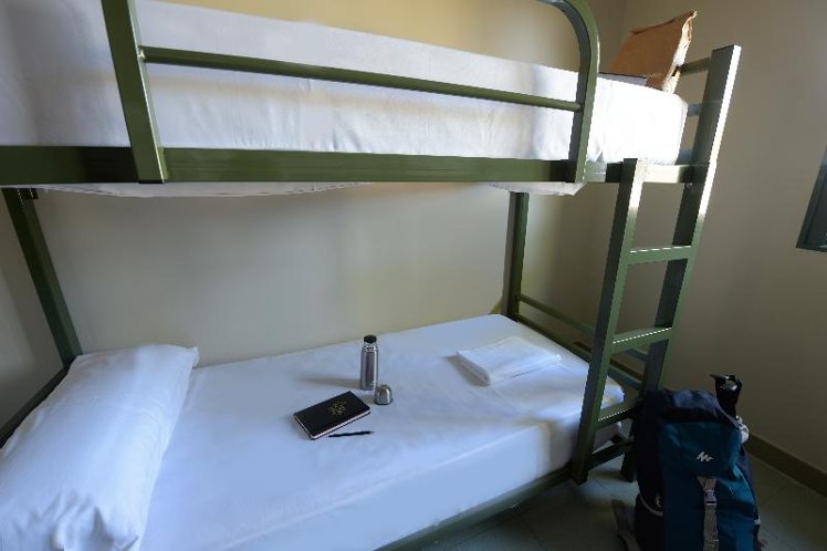Bed in dormitory BUNK BED WITH SHARED BATHROOM Room