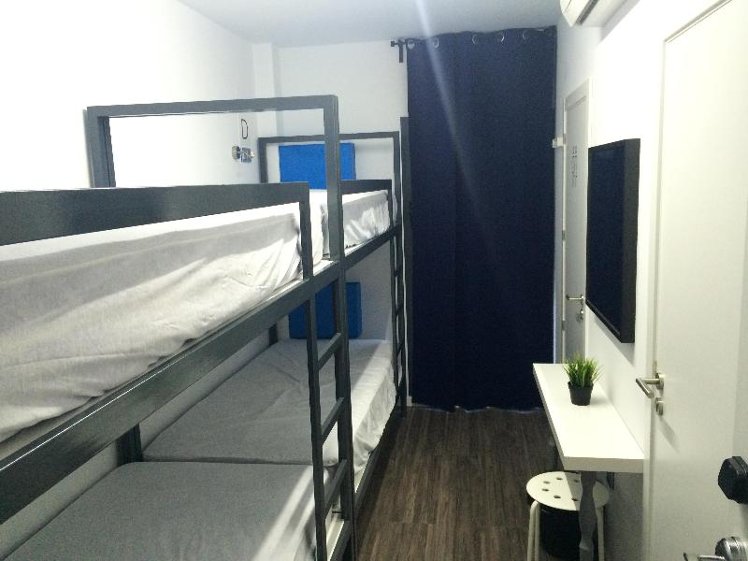 Bed in dormitory BUNK BED WITH SHARED BATHROOM Room