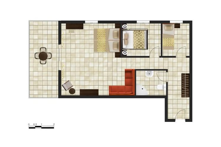 FAMILY ROOM SEA VIEW TWO BEDROOMS Room